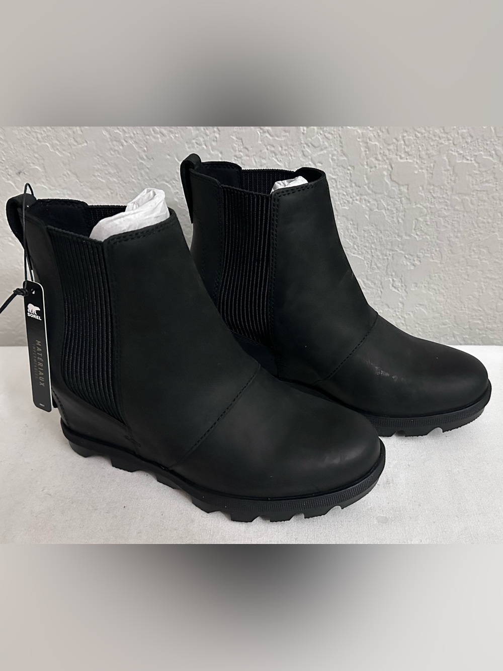 Sorel Womens Joan Rhapsody Chelsea Wedge Size 7 Black